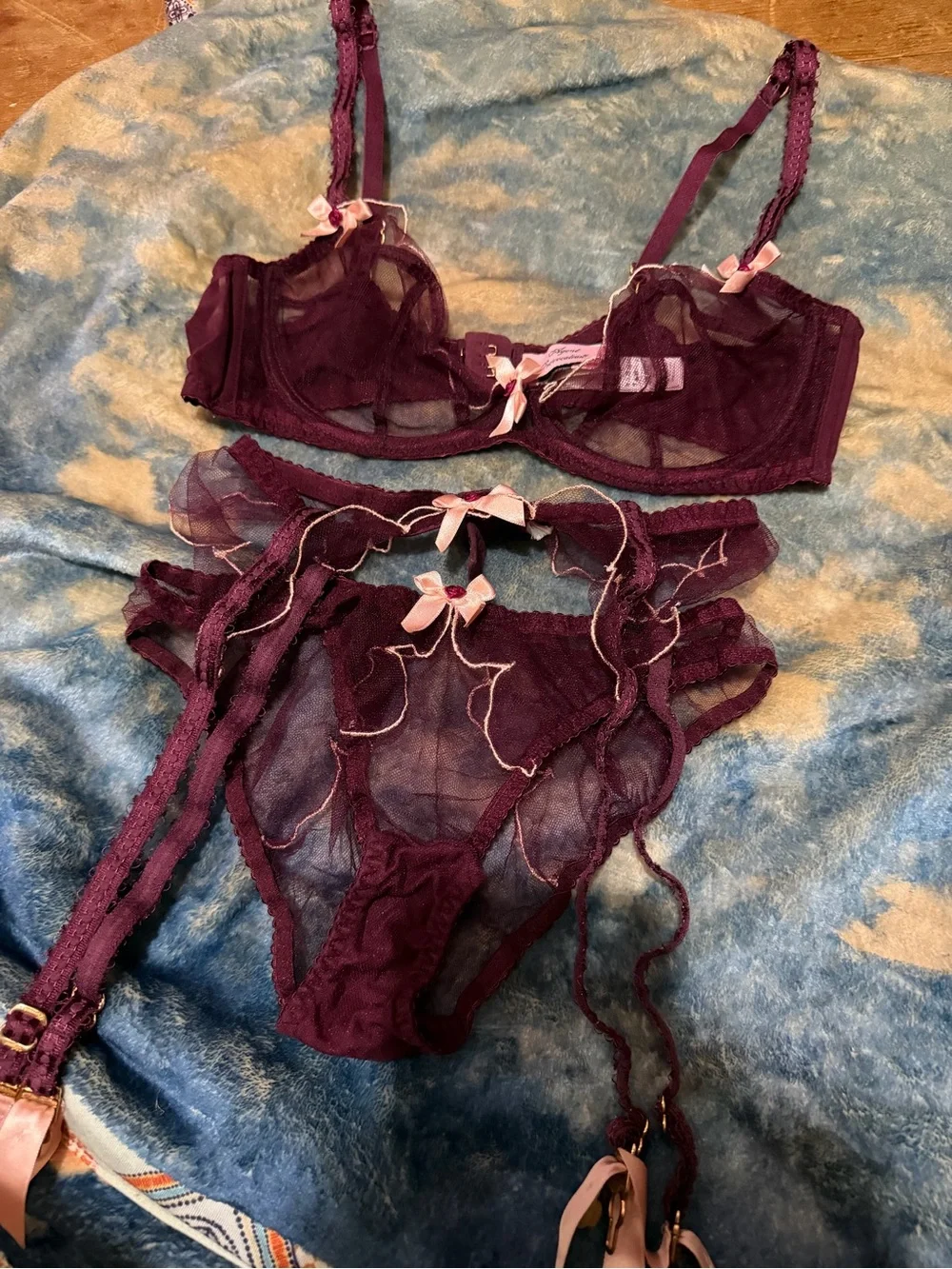 The Agent Provocateur Lorna set in burgundy